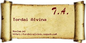 Tordai Alvina névjegykártya